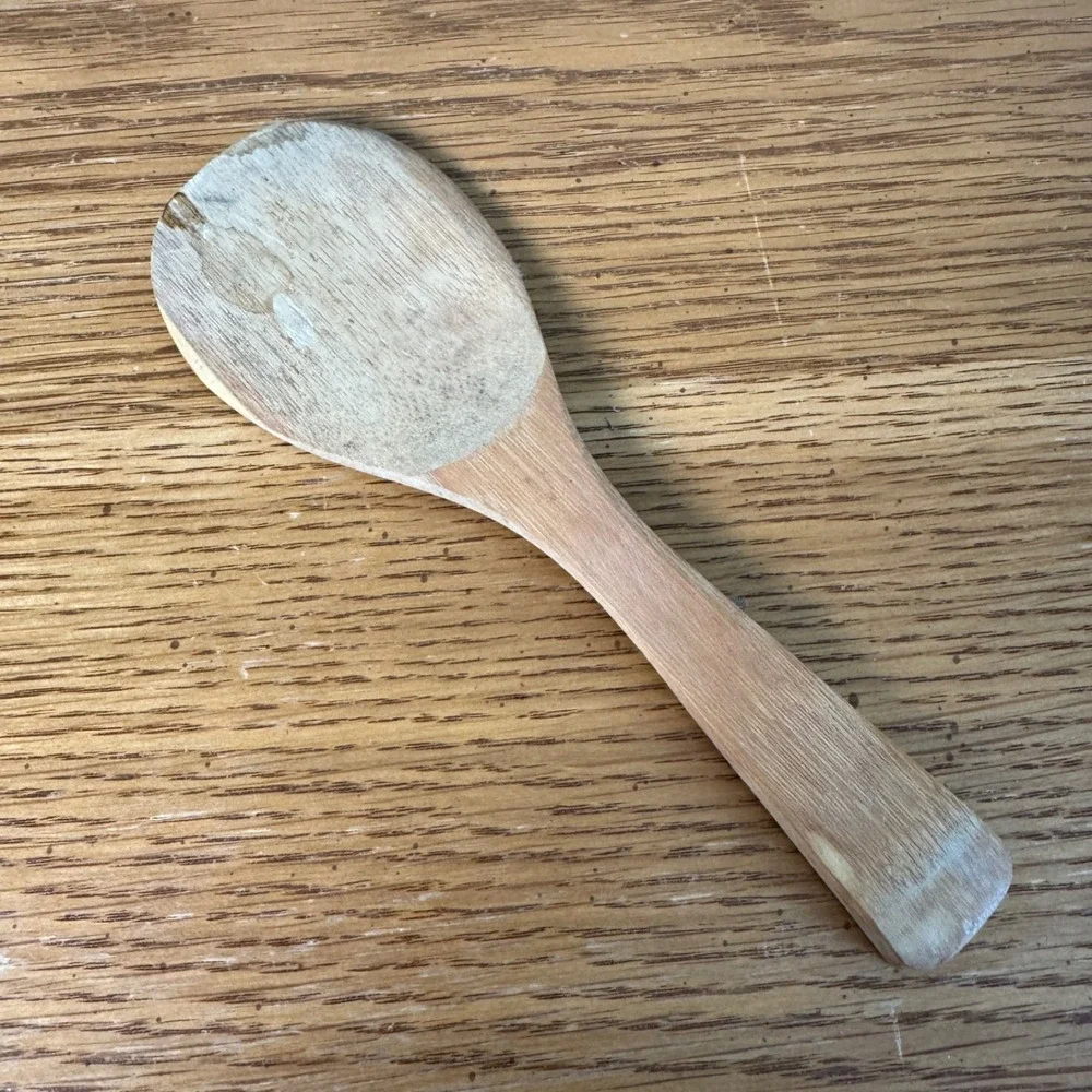 Vintage‎ Primitive Wood Butter Paddle Spatula Utensil Natural Brown